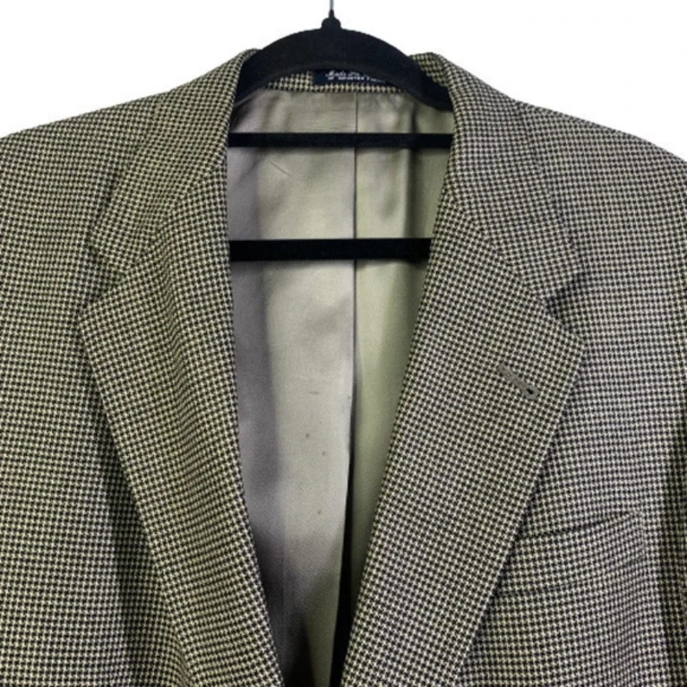 AUSTIN REED Beige Houndstooth Sport Coat Blazer‎ Jacket